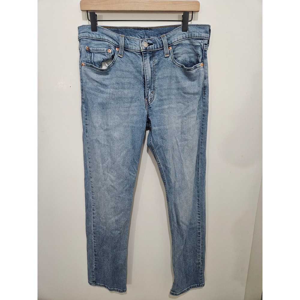Levis 513 Slim Straight Jeans Mens 32x32 Blue Light Wash Denim Pants